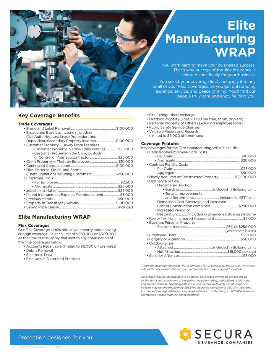 Elite Manufacturing WRAP Sell Sheet